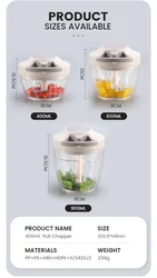 Smile Mom Kitchen Tools mini Hand Manual Plastic Vegetable Fruit Meat Pull Food Chopper