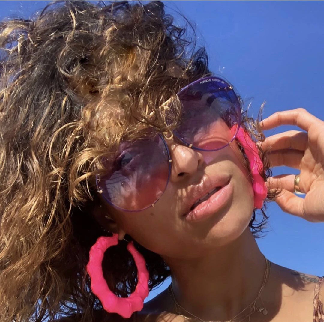 Personalized Big Size Large Hoop Earrings Plastic Multi Color Bamboo Earrings For Women