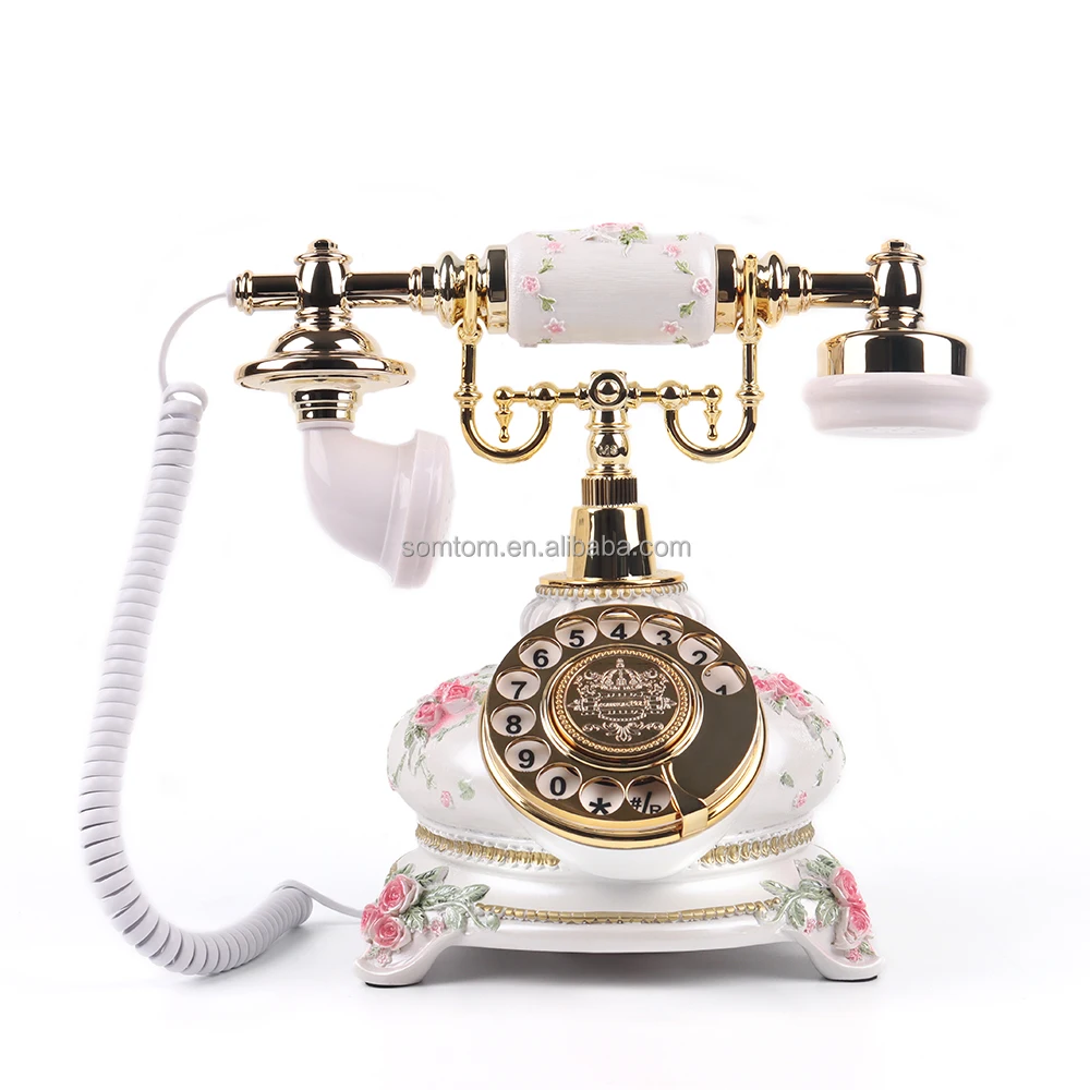 8306 Classic Rotary Antique Recording Telephone Home Wedding Voice Message Guest Book Audio Guestbook Phone for Wedding Party