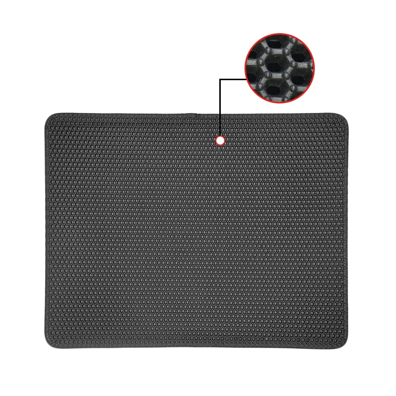 Black Customized Cat Litter Mat EVA Anti Slip double Layer Waterproof  Cat Pet Litter Mat