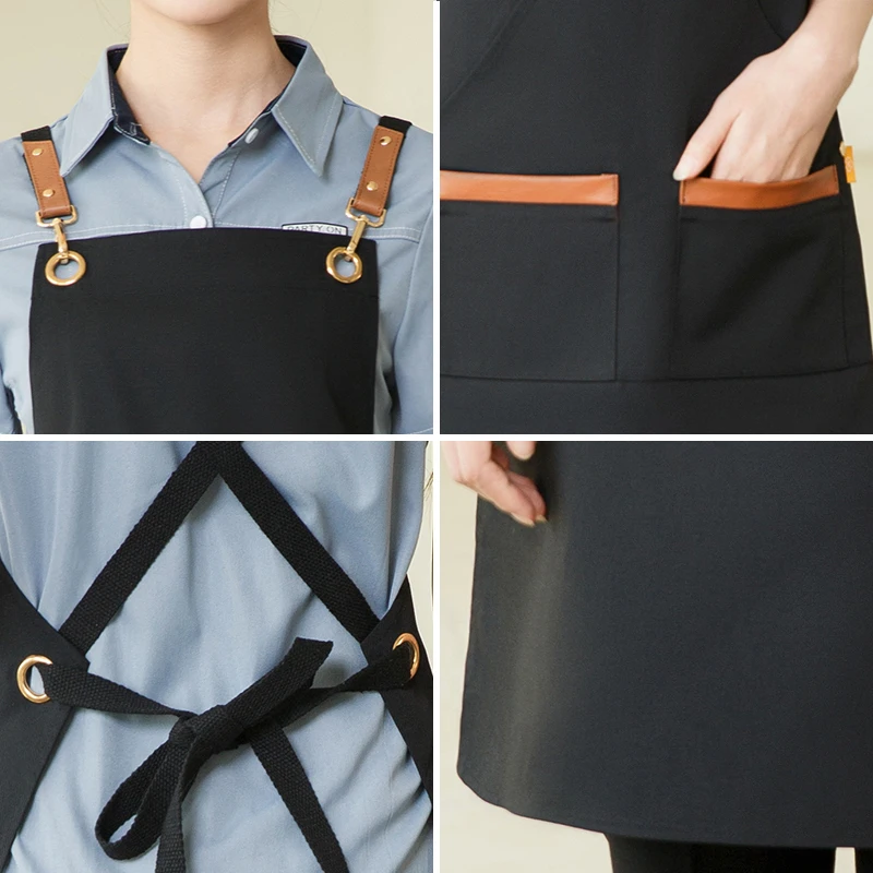 Custom Apron High Quality Waterproof Restaurant & Bar Uniforms Kitchen Apron Custom Chef Uniform