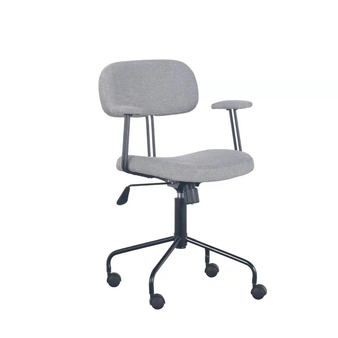 Hot Sale modern swivel office chair with fabric covered black metal legs  rotatable adjustable height office chair