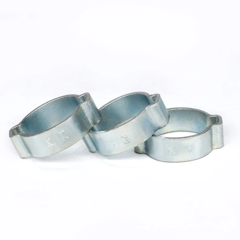 Stainless Steel Double Ear Hose Clamp Galvanized Crimp Hose Torque Clamps Size 11-13 For Gas Pipe Fastening