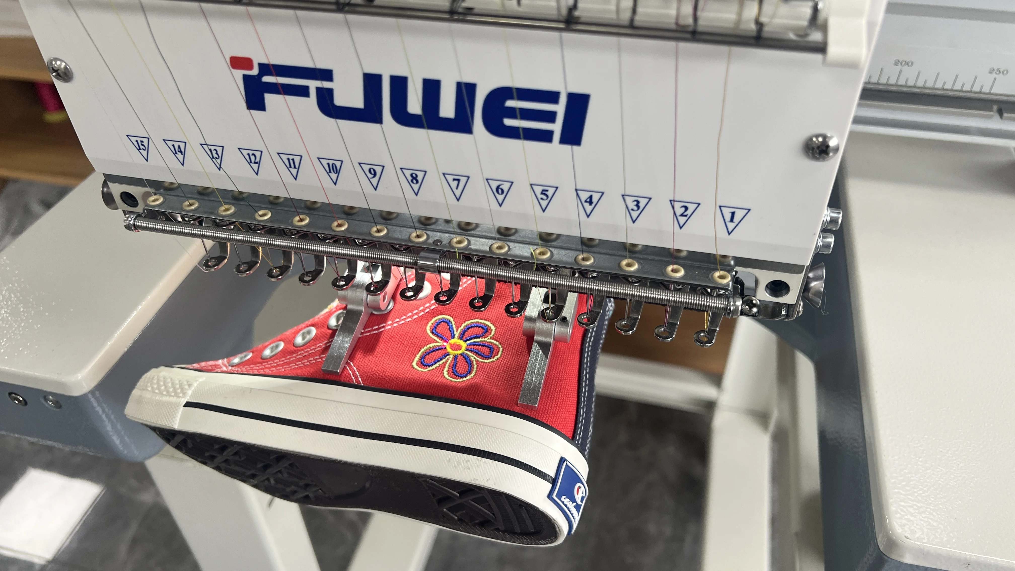 FUWEI cheap prices hat garment mini retail digital single head flat automatic embroidery machine