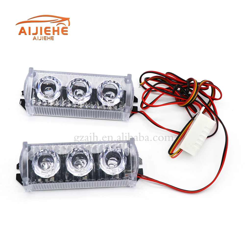 Strobe Lamp Daytime Running Lights 12V Flash Light Warning Emergency Hazard Car 4X3 Strobe Warning Light Front Deck Grille LED