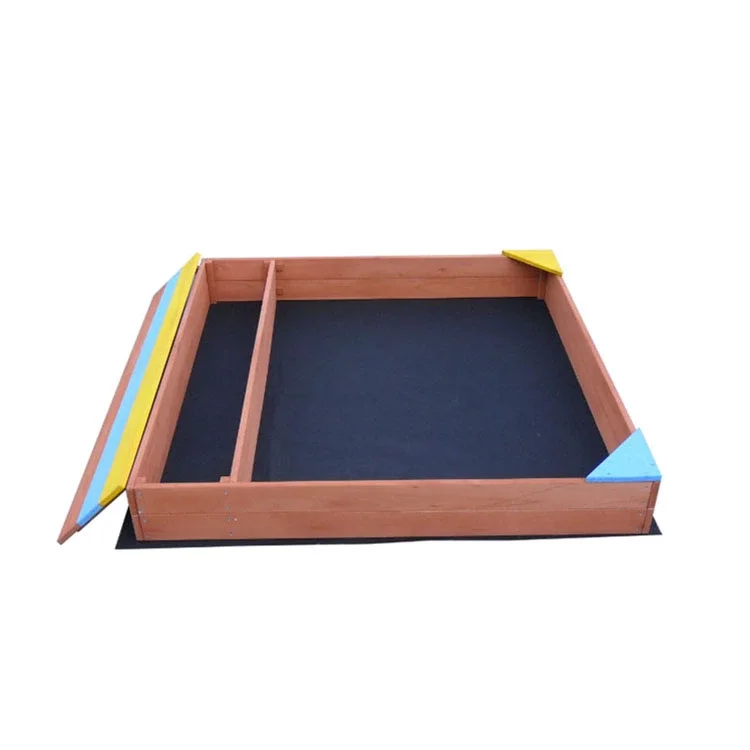 Hot Sale Wooden Sandbox Fir Wood Outdoor Sandpit Kids Sand Pit Toys with Benches
