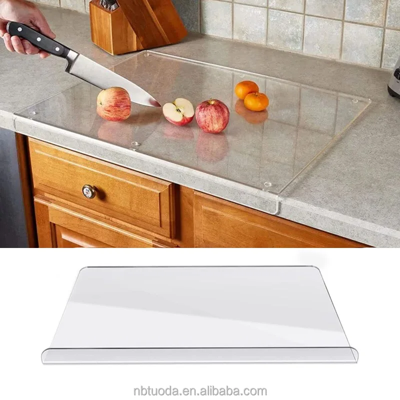 Customized Acrylic Plastic Cutting Board Kitchen Counter Design L Shape Chopping Board