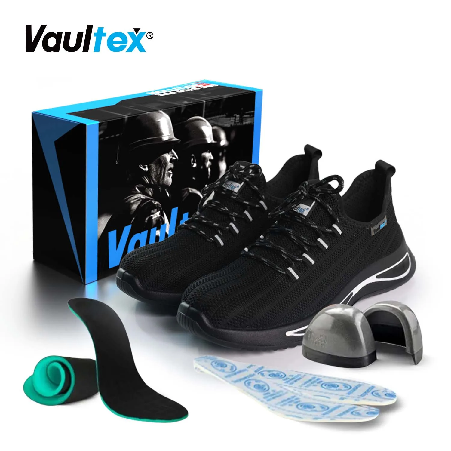 Vaultex Fashion Outdoor Shoes Lightweight Steel Working Footwear Anti-smashing Plastic Toe Shoes Safety