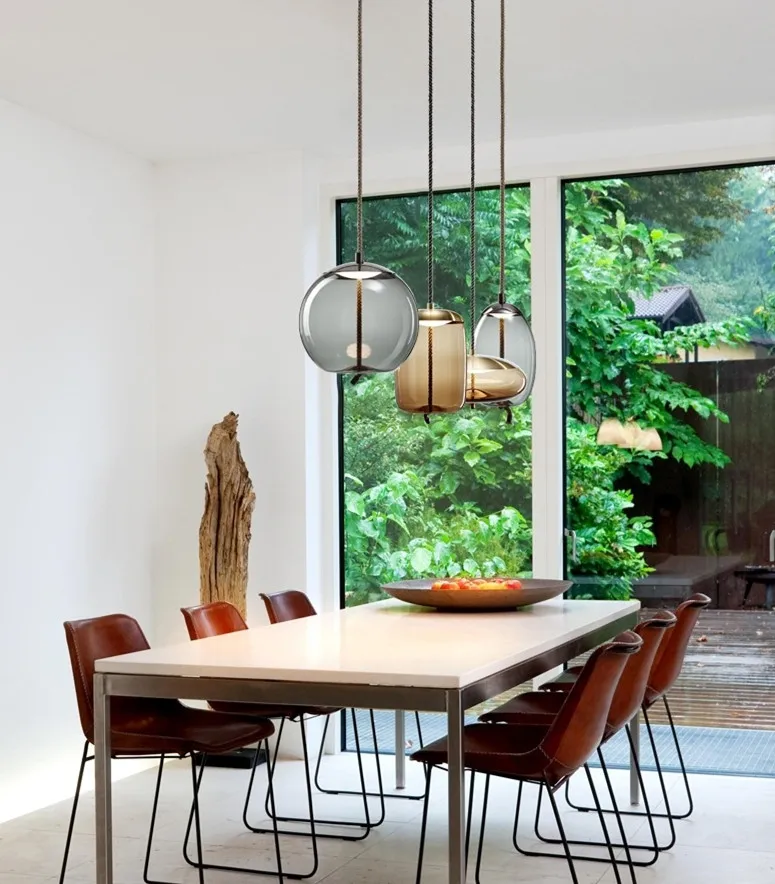 Modern LED Nordic lights Indoor Decoration Chandelier Glass Ball  pendant lights Ceiling Hanging Lamp for kitchen