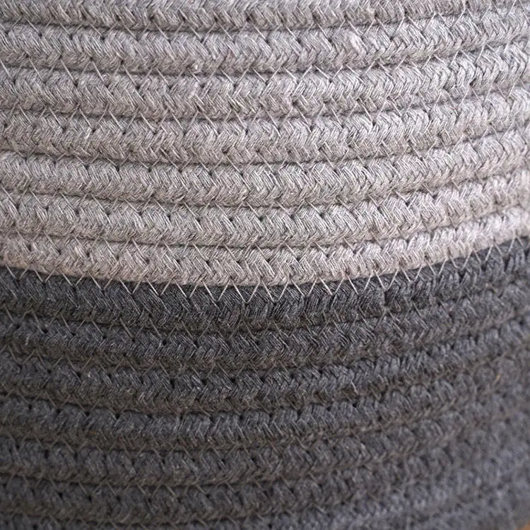 Large round cotton rope woven laundry fabric clothes storage basket for organizing