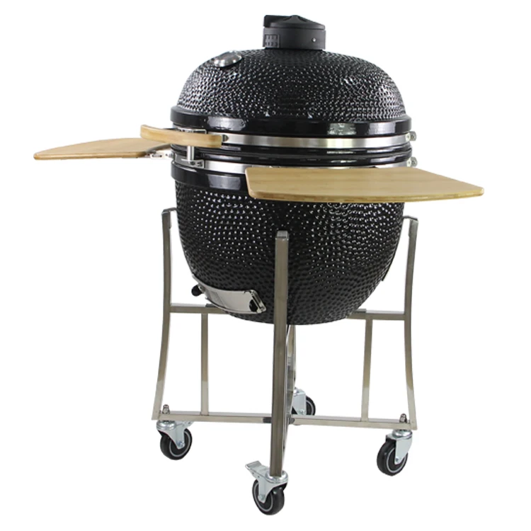 High Quality 2.5 thickness ceramic shell barbecue charcoal kamado in Black