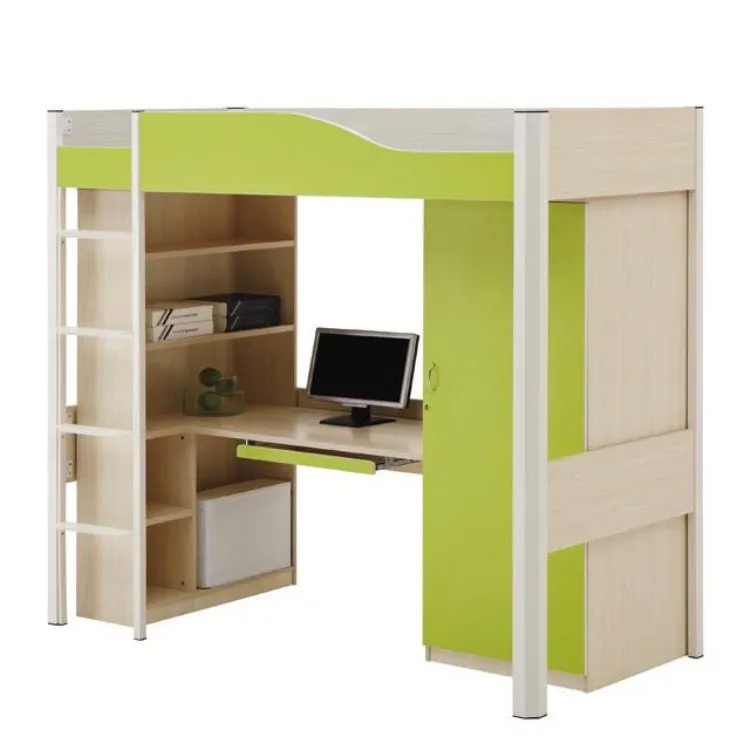 University residence halls new design student bunk bed with desk,school furniture dormitory bed