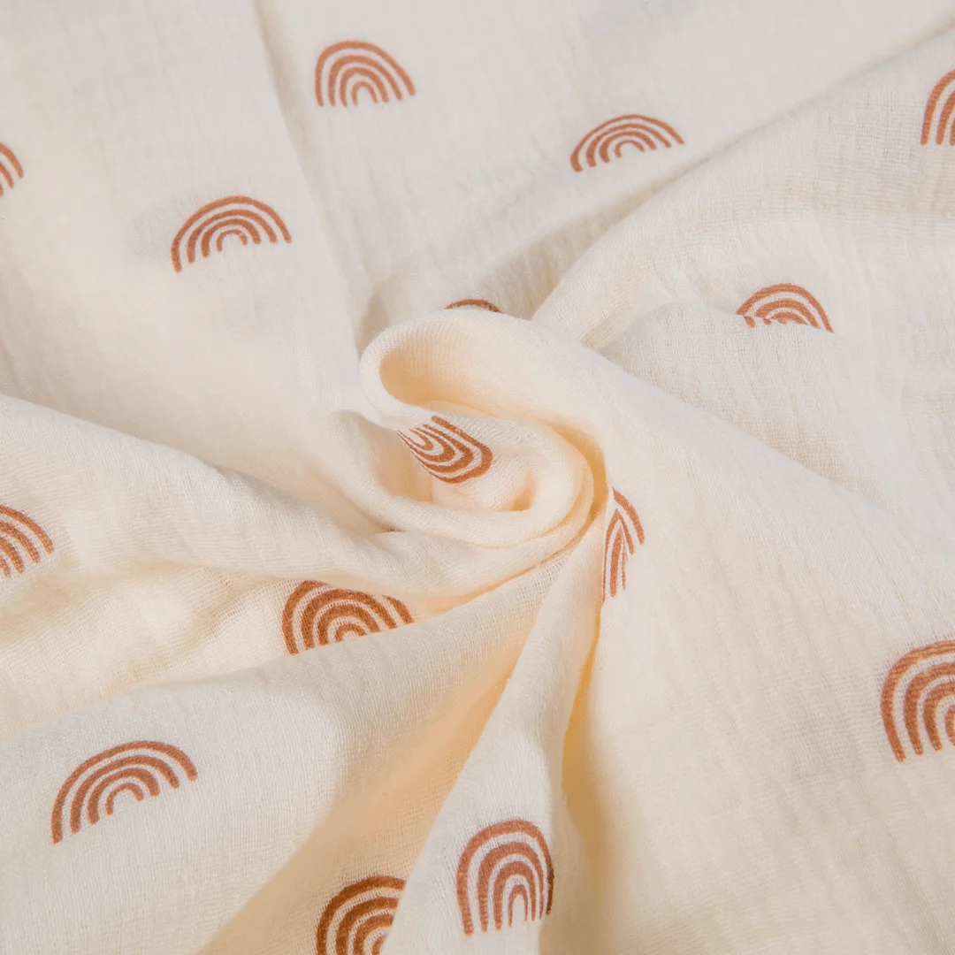 New Arrival Top Quality 100% Cotton Plain Weave Double Layer Use Printed Gauze Fabric For Baby Blanket