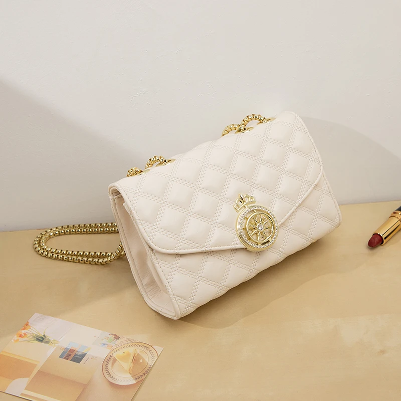 2022 designer lozenge leather chain armpit handbag ladies shoulder messenger messenger bag women