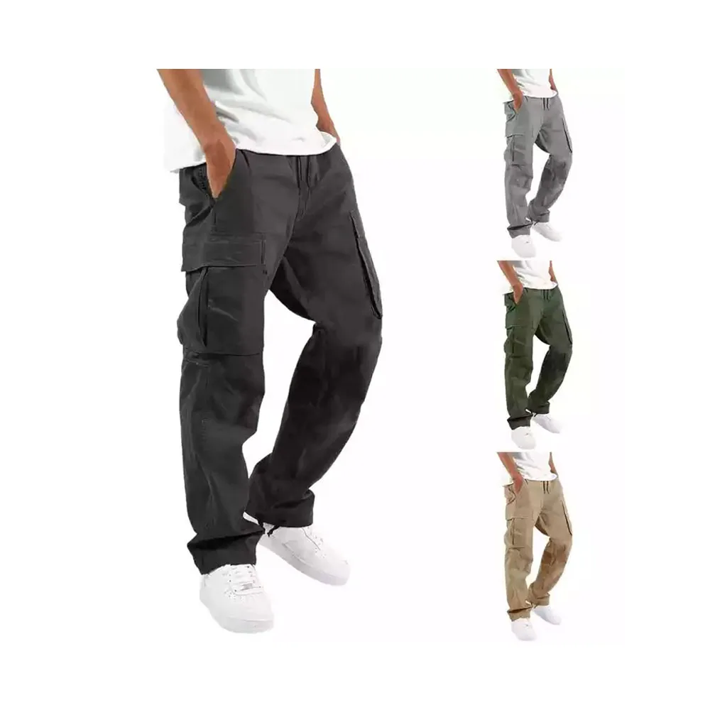 men linen cargo joggers pants