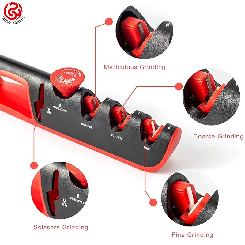 4 in 1 Multifunction mini knives sharpening tools 4 stage scissors diamond knife scissor sharpener