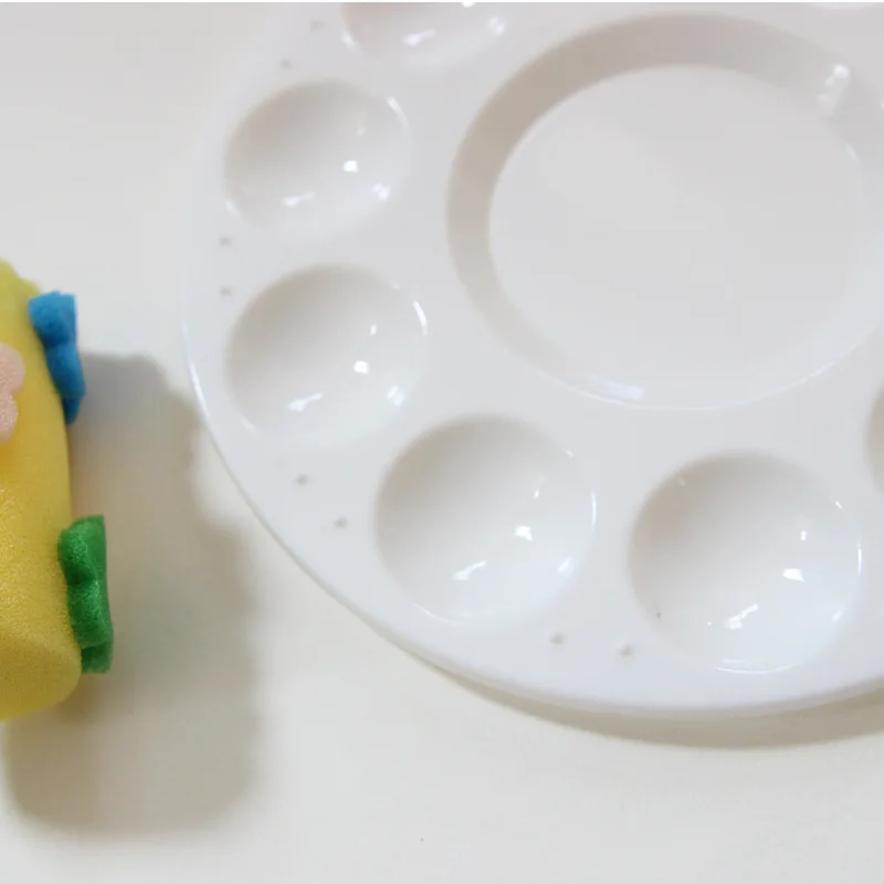 Non-Stick Paint Palette Artist Paint Mixing Tray Palette Round Shaped 10 Holes