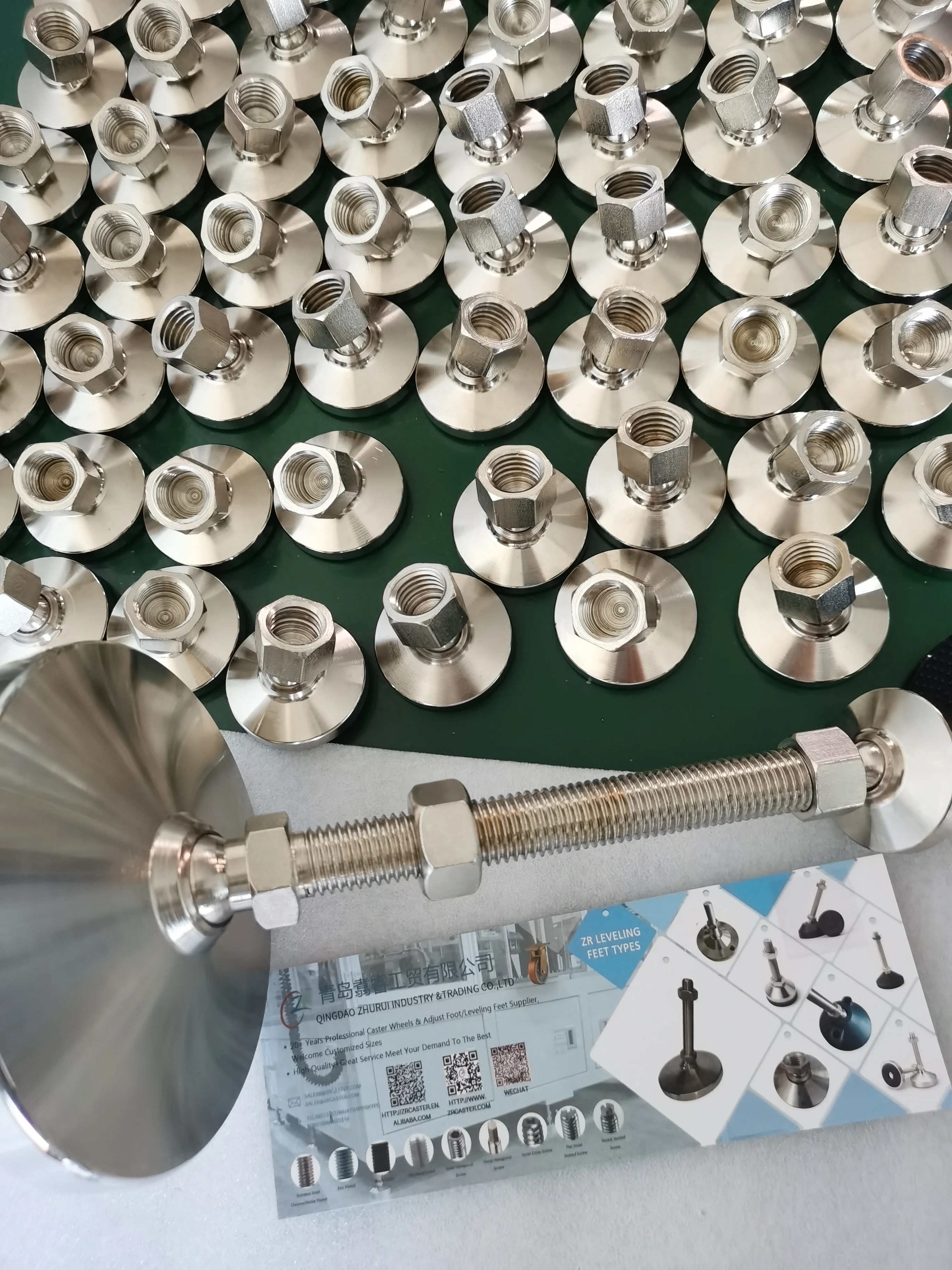 Customized Stainless Steel 304 SS316 High Quality Swivel Stud Furniture Metal Leg Moving Leveler Adjustable Foot Leveling Feet