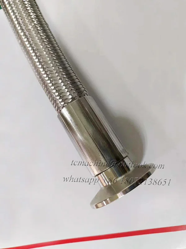 1.5'*500mm length stainless steel sus304 braid hose assembly with tri clamp ferrule ends