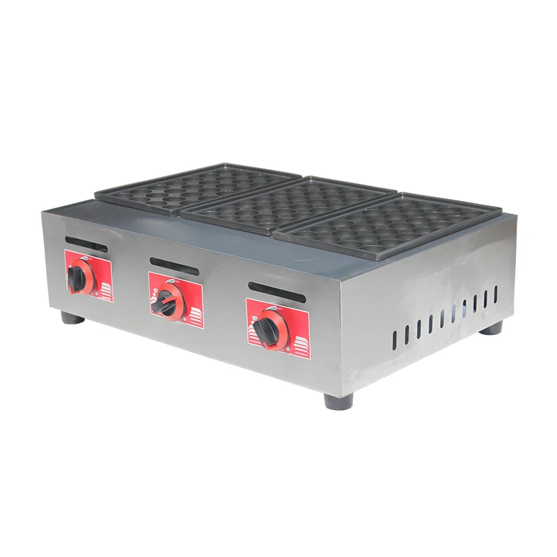 New GH768 gas fishball takoyaki maker 3 non stick plates 84 holes lpg bbq secwind ball cooker octopus cluster cooker for stall