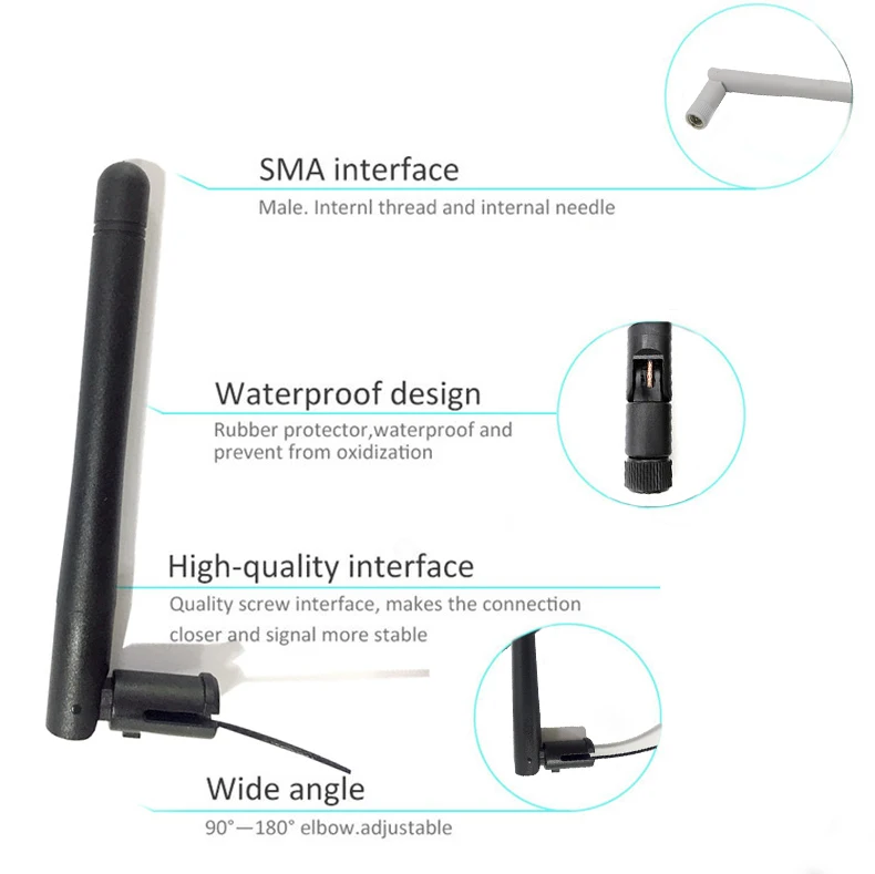 High Quality High Gain 2.4g 5.8g Dual Band 3dbi 5dbi Wireless Wifi Directional Rubber Omni External Router Communication Antenna