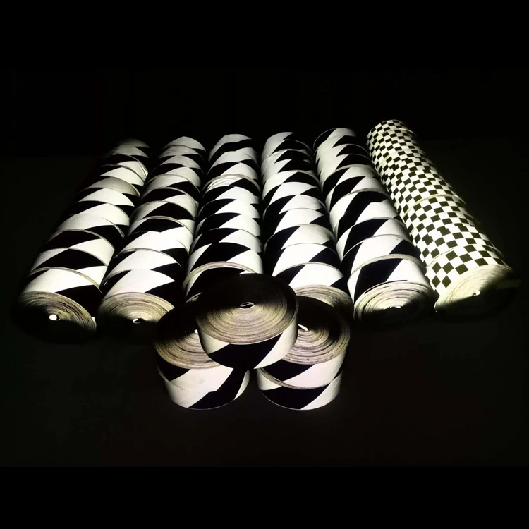 custom high visibility 5cm width silver reflective sew on perforated punched hole polyester TC fabric tape for safety clothing