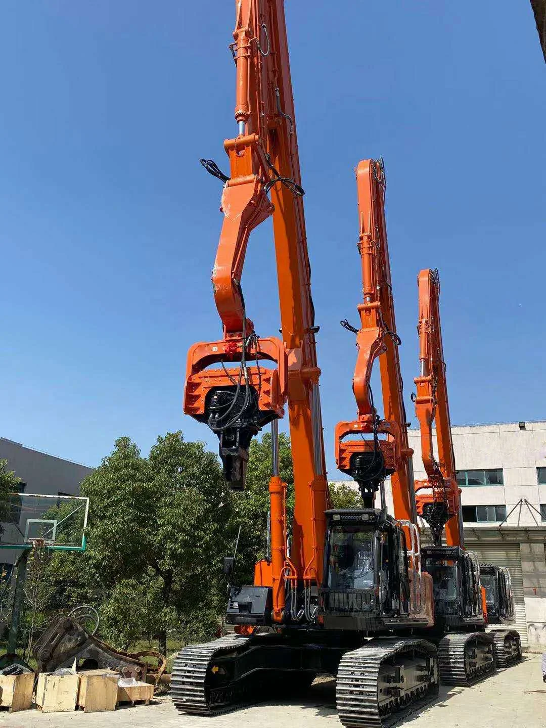 The Hammer Vibrator Vibration Sheet Pile  Hydraulic Vibrating Hammer In Excavator Drive Sheet Pile with compact structure