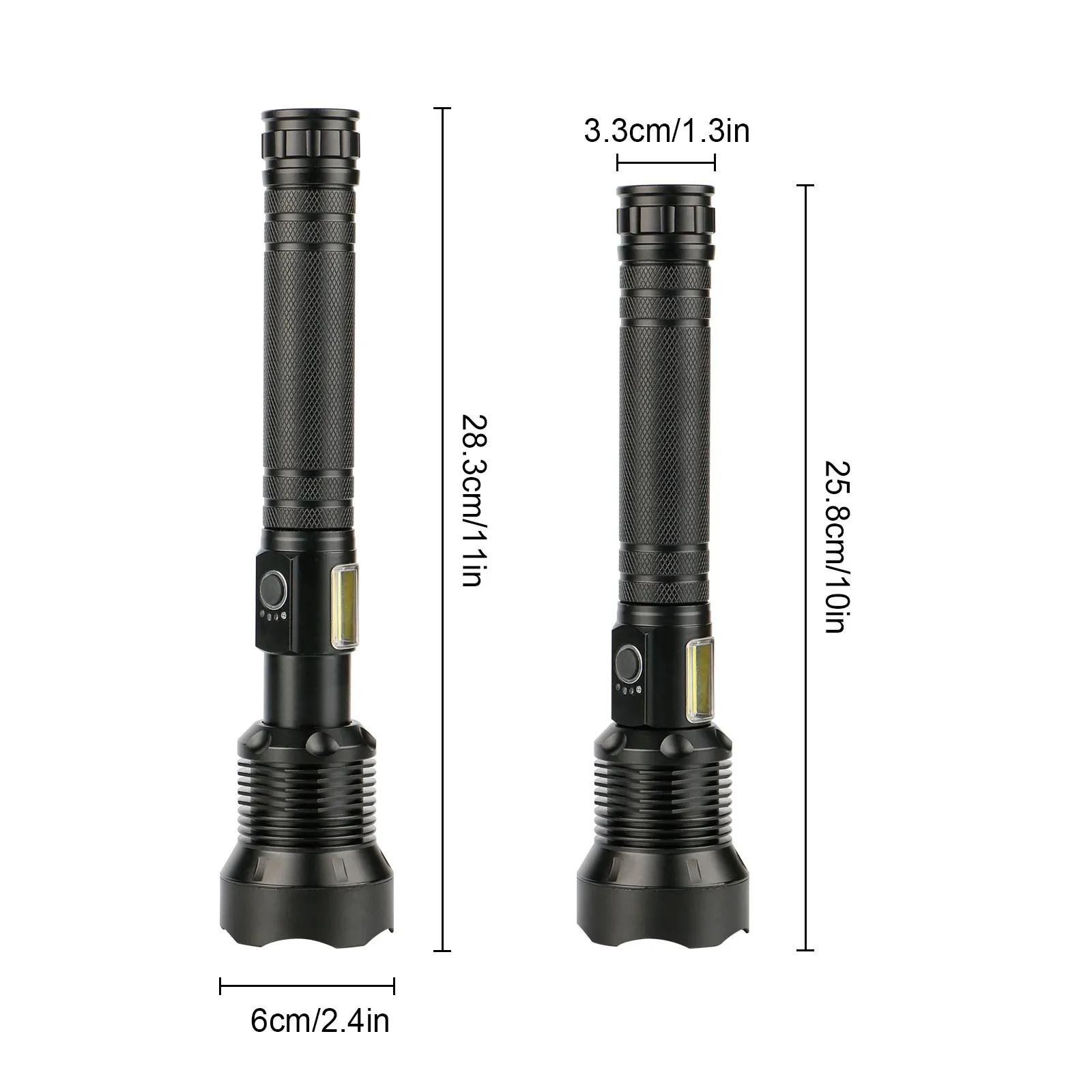 XHP90 LED USB Rechargeable Flashlight High power Waterproof LED USB C Torch Light Zoomable Lamp for camping Side COB Lights