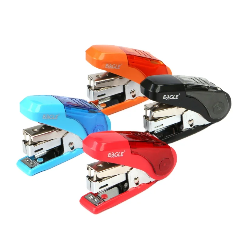 Hot Sale Office Stationery Eagle TYSS010 stapler plastic 87g hand stapler  with multiple colors mini stapler For Office