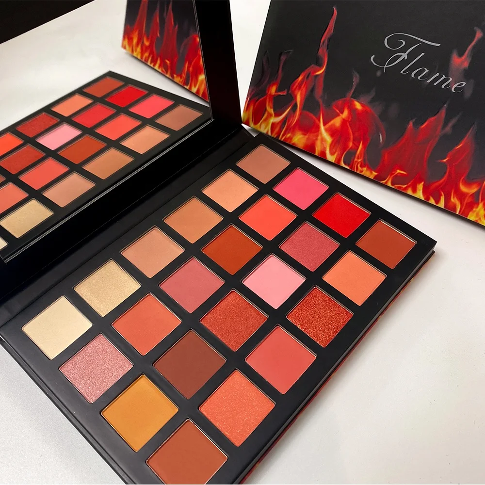 Лидер продаж, индивидуальная палитра для макияжа глаз, огненный дизайн, высокая пигментированная вечная Палитра для век