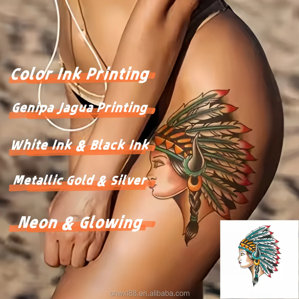 Custom High Quality Sexy 3D Temporary Tattoo Water Transfer Printing Paper Sticker for Birthday Parties for Men and Women