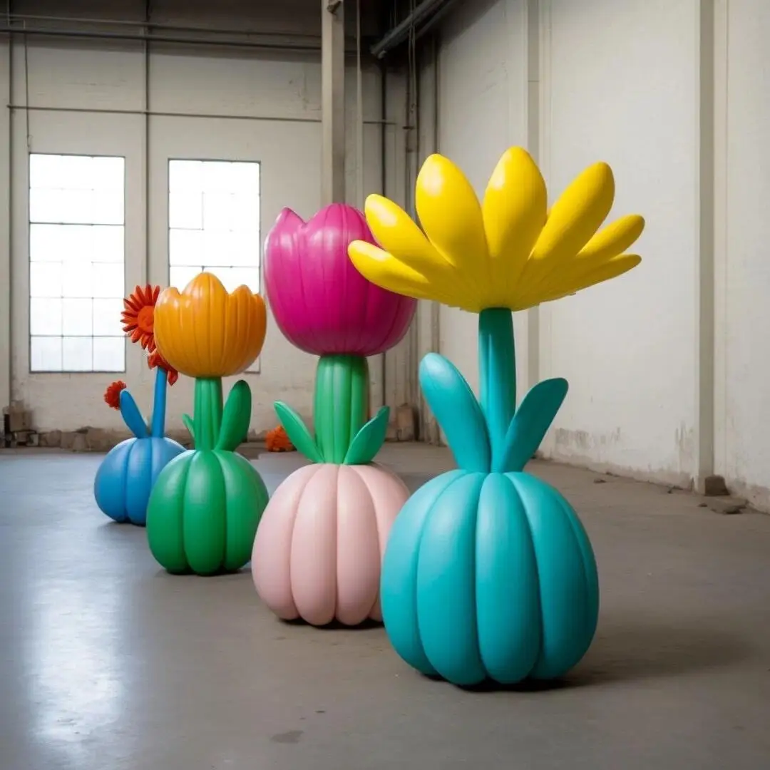 Shopping mall garden decoration FRP artificial flowers Shopping mall fiberglass sculpture  Garden fiberglass decorations