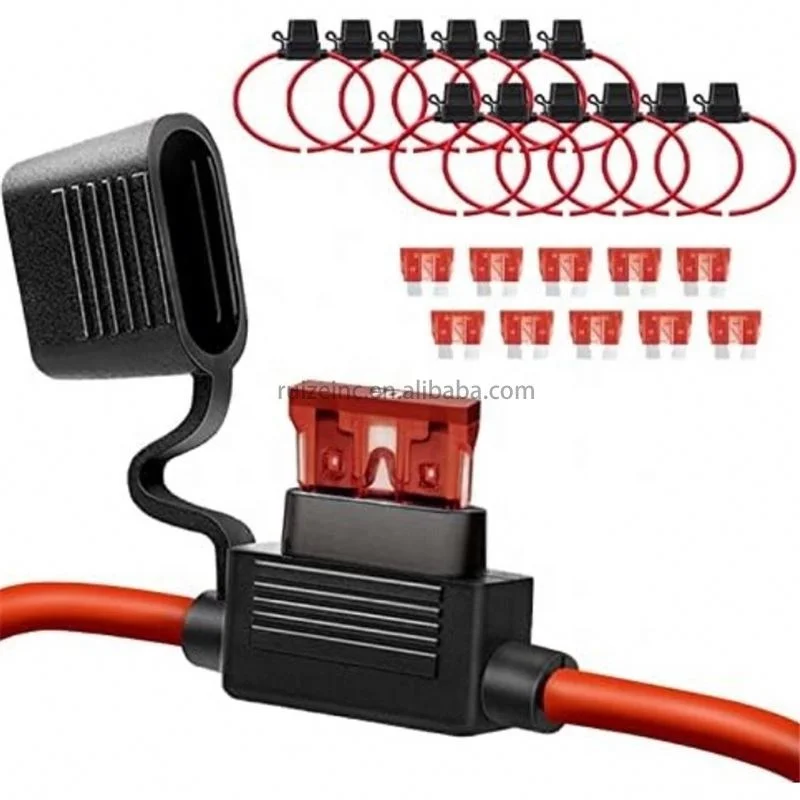 10 упаковок 16AWG Встроенный держатель предохранителя 12 В подходит для стекловолоконного лезвия
