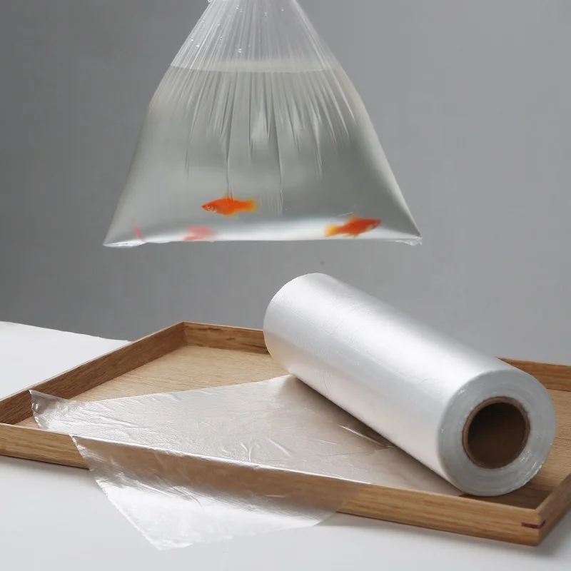 LDPE POLY polyethylene transparent plastic food fruit vegetable packaging supermarket flat produce bag on roll