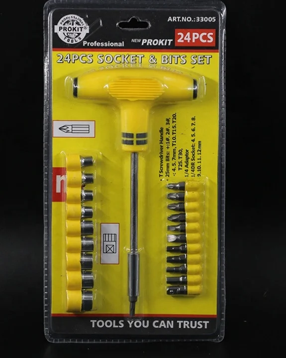 Professional Custom 24 Pcs Universal Screw Driver Set Magnetic Screwdriver Tool Bit box