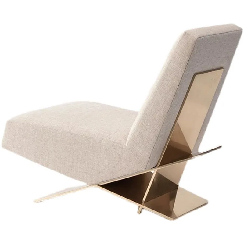 Scandinavian stainless steel single sofa chair modern simple designer living room villa fashion leisure chair customized