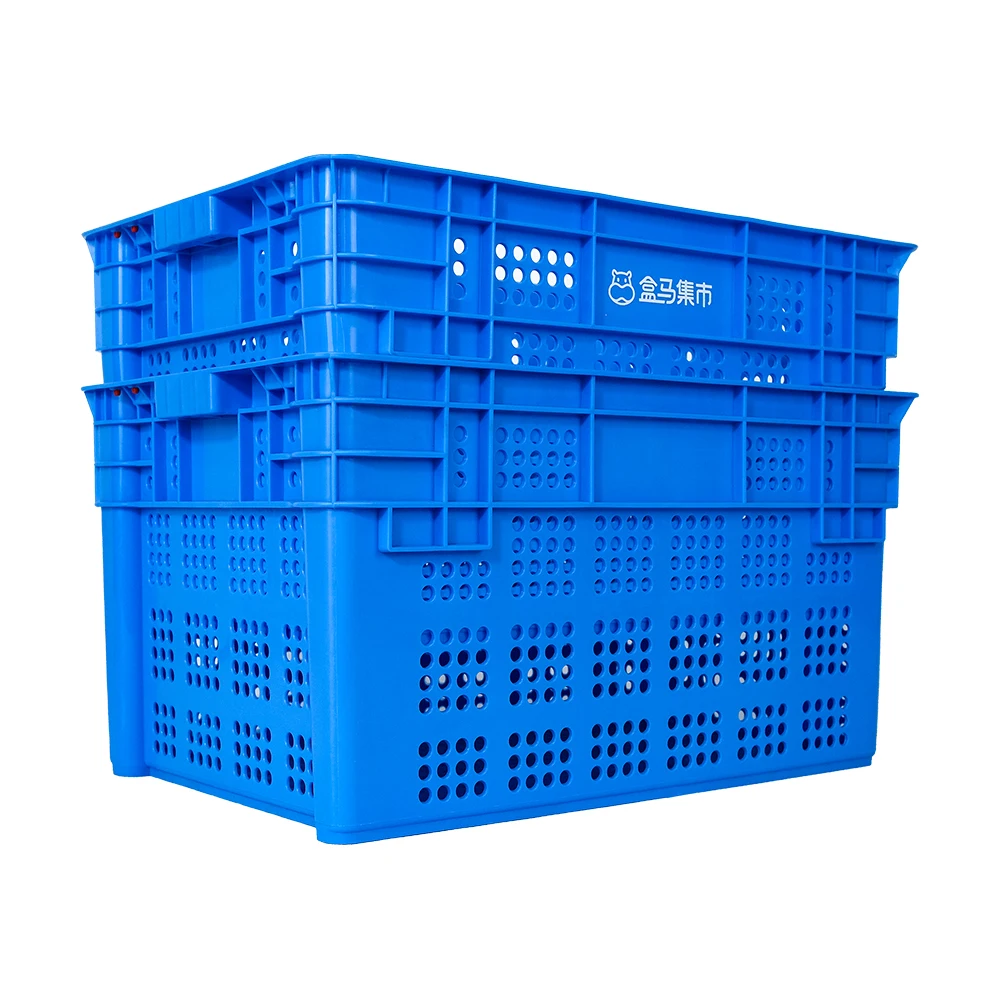 Plastic mesh crate nest stack vented plastic basket vegetable fruit crate transport turnover storage crate