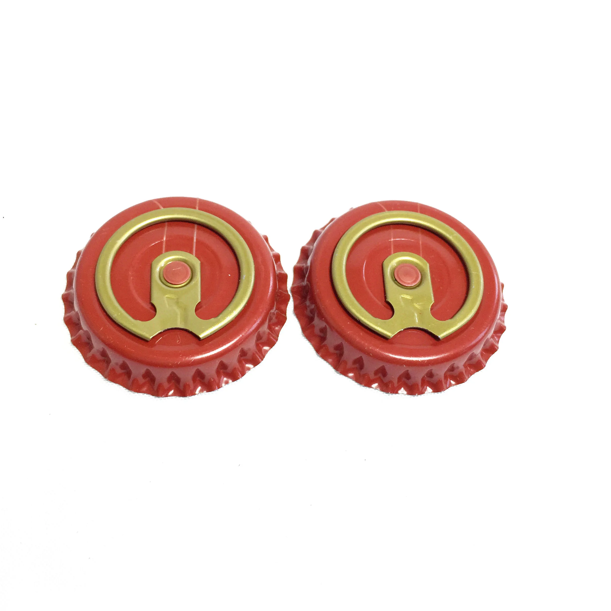 Free Sample 26 mm Tinplate Beer Bottle Caps 26mm Pull Ring Lid Wholesales