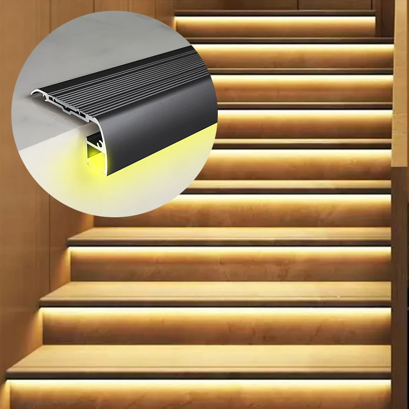 Staircase Light Step Aluminum Stair Nosing Price Rubber Stairs Marble Edge Protector Led Lighted Stair Nosing