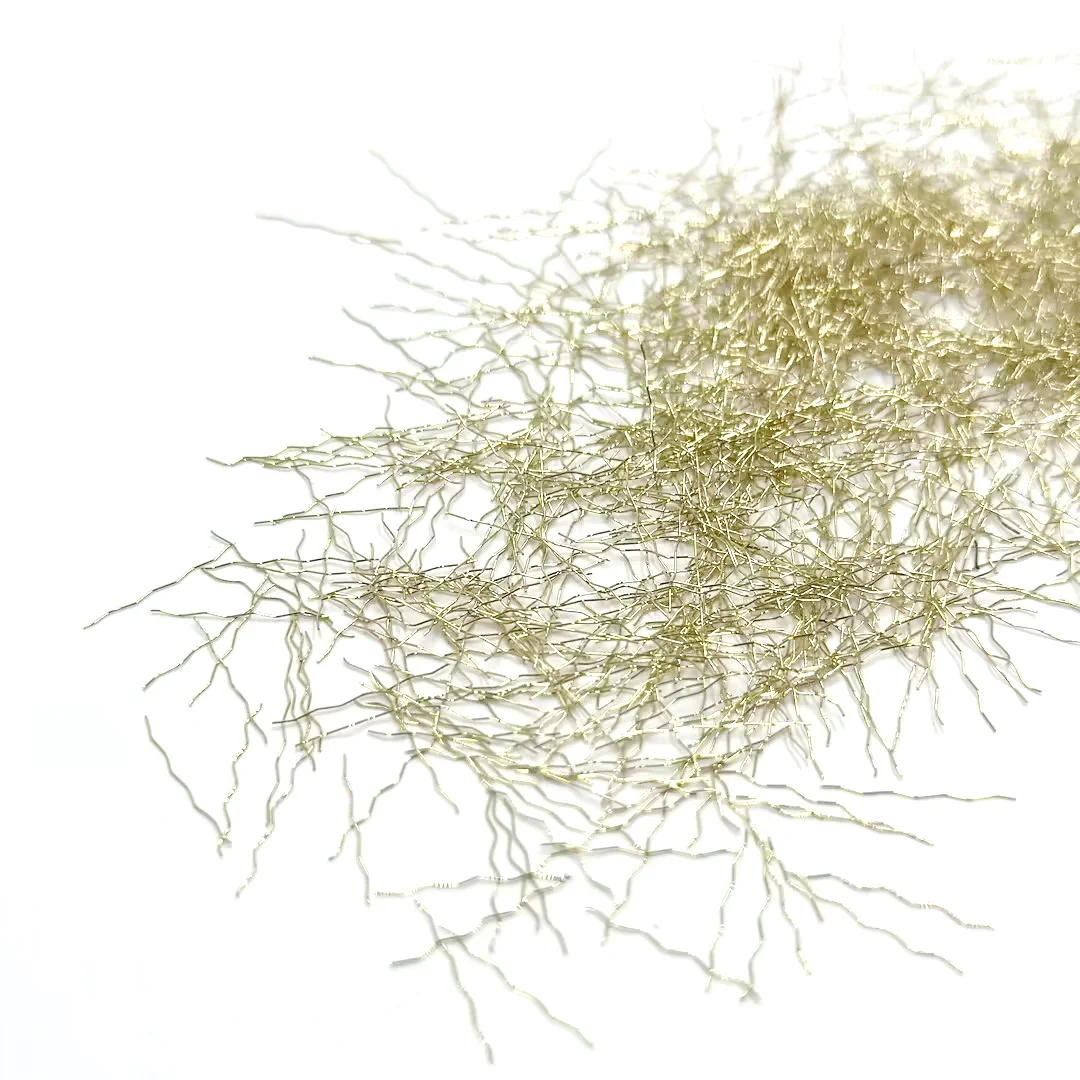 New Building Materials Fiber Corrugated Steel Fiber Reinforced Concrete Tensile Performance Gold Plated Copper Micro Fibers