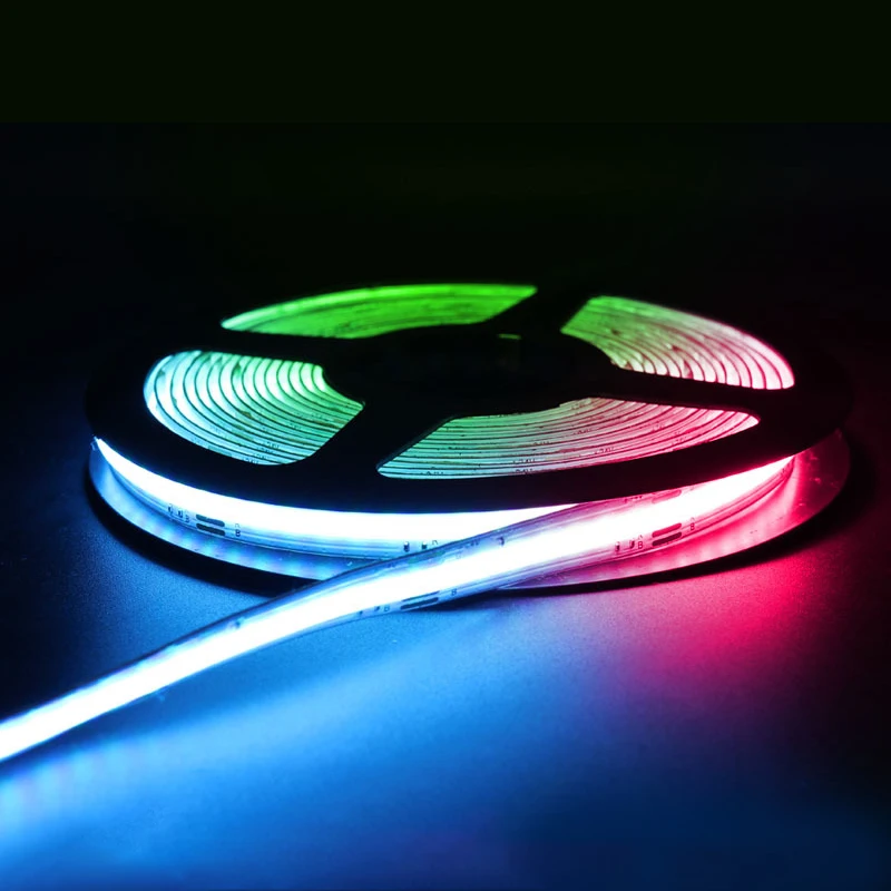 DC24V RGB COB LED Strip Light Magic Digital No Light Point Soft 672/m LED COB Strip with No Light Point
