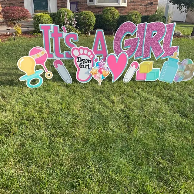 Factory customization we buy houses cash sports yard sign stake stands metal plaque display rack stork yard sign