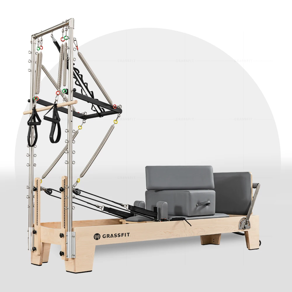 Hot Sale Gym Home Studio Equipment Custom Pilates Core Bed Pilates Reformer Half Tower Wood Pilates Reformer With Tower Trapeze