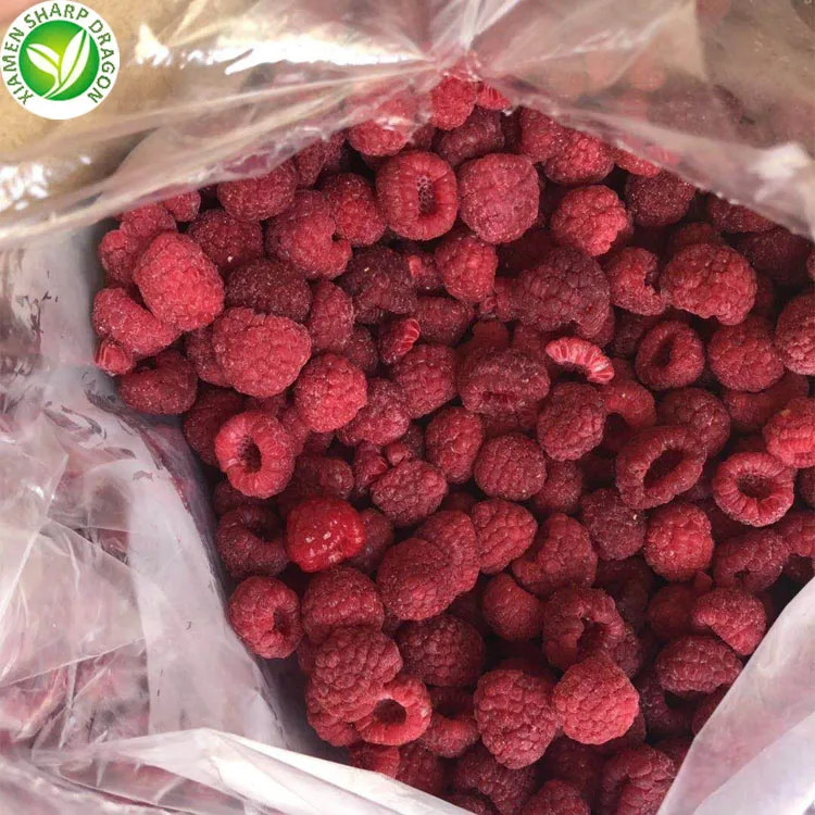 IQF Bulk price red  fruit frozen raspberries in syrup