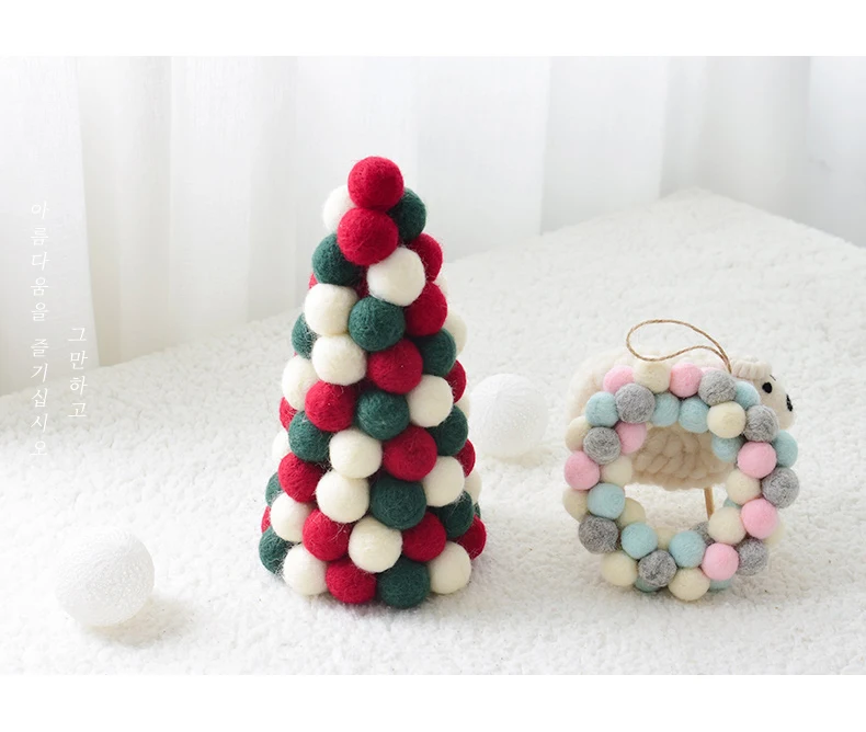 
Handmade custom felt ball garland christmas decoration 