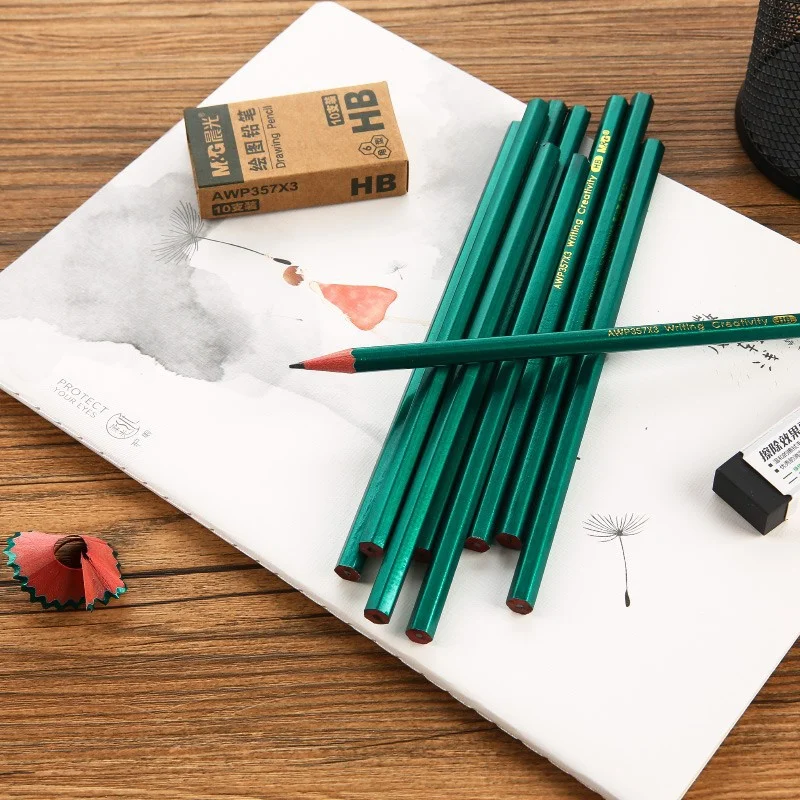 Factory Instock Cheap Price Plastic Hexagonal HB Pencil for Sketch Drawing Tools