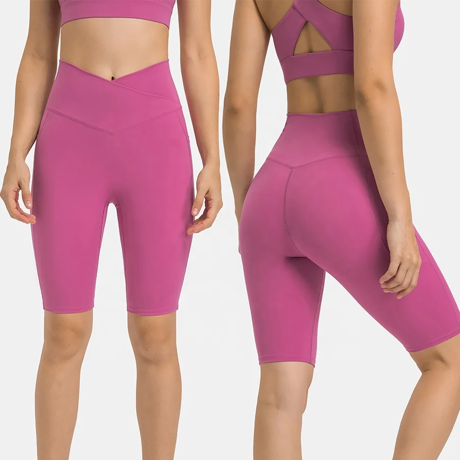 Wholesale High Quality Oem Custom Logo High Elasticity Yoga Fitness Shorts Lady Girl Women Gym Sports Hot Shorts Running Short P