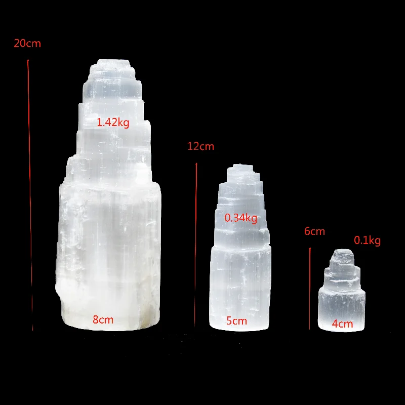 Best Selling High Quality Feng Shui Craft Crystals Healing Selenite Tower Lamps For Home Decoration Or Gifts