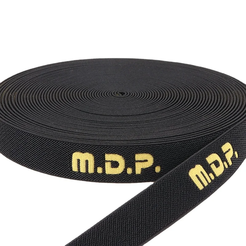 
New jacquard elastic band letter elastic knitting shuttle free black clothing accessories customization 