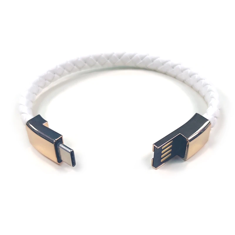Кожаный браслет 20 см короткий USB-кабель для зарядки и передачи данных Iphone Type C